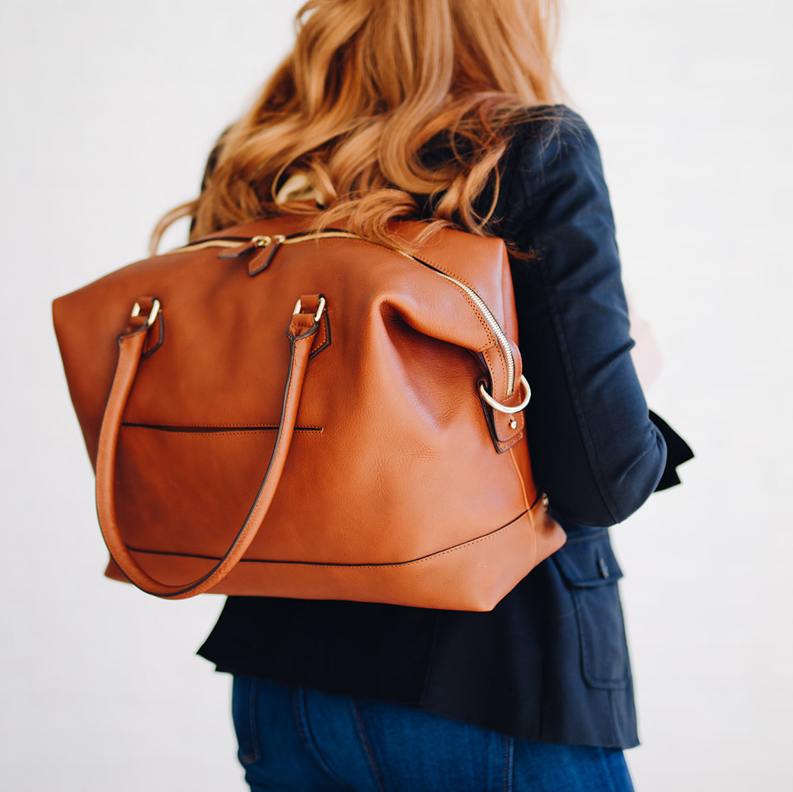 The Classic Cross-Body Bag in Copper Leather - Alise Design